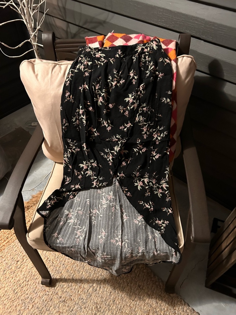 American Eagle Outfitters Black Floral Maxi Skirt